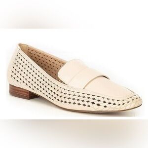 Alex Marie Arlias Ivory Lazor Cut Out Perforated Woven Leather Loafer 6.5 NWOT
